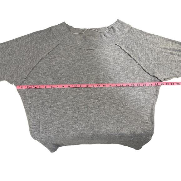 Free People Thermal Off Shoulder Henley Tunic Top Gray Women's Size Medium - Picture 9 of 12